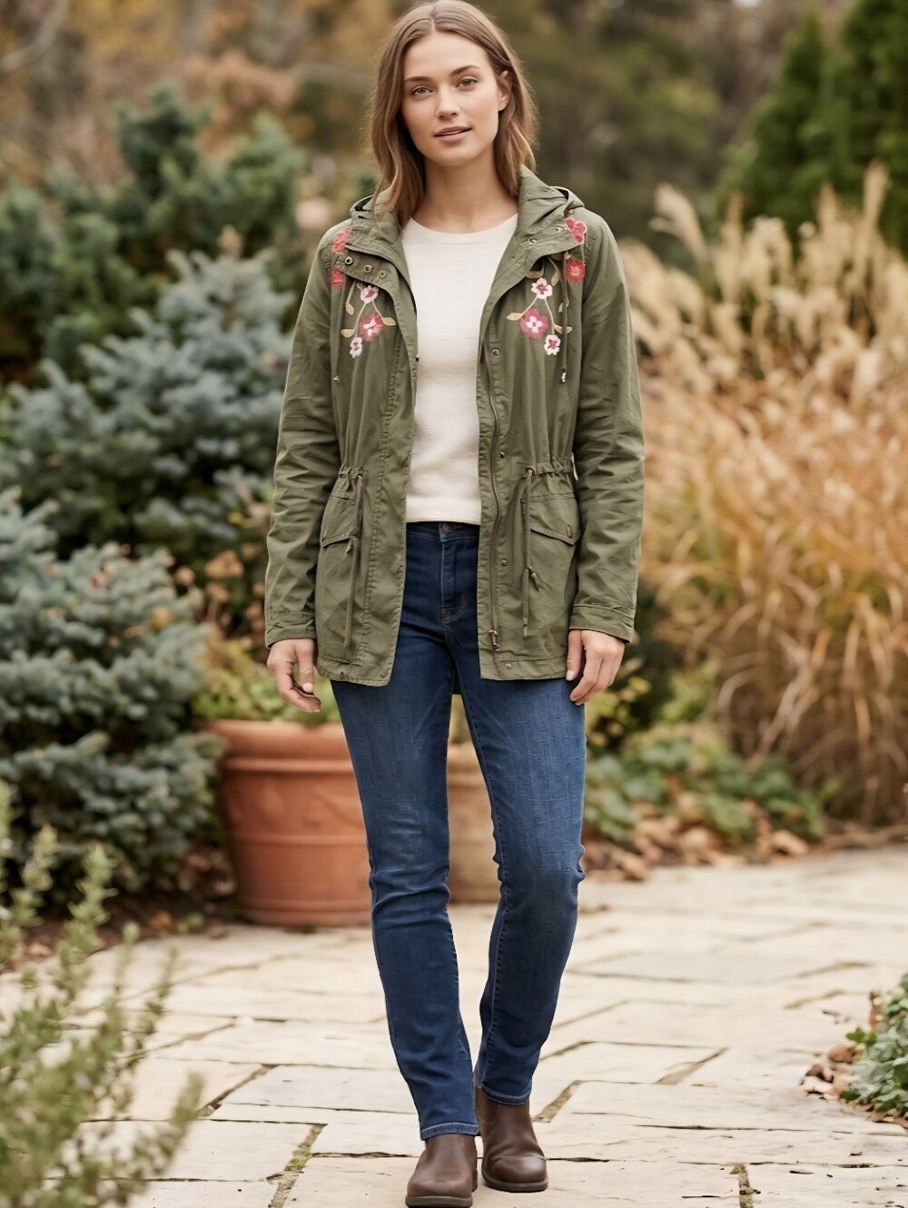 Xhilaration Embroidered Coat